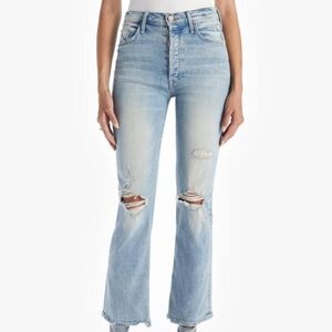 MOTHER Tripper Ankle Light Blue Distressed Women Jeans